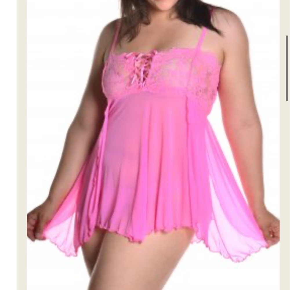 4x Pink Lace Babydoll Lingerie